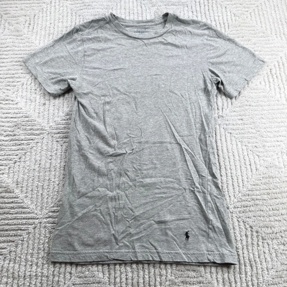 Polo Ralph Lauren T-Shirt Mens Small S Gray Slim Fit Cotton Crew Neck Pony Logo